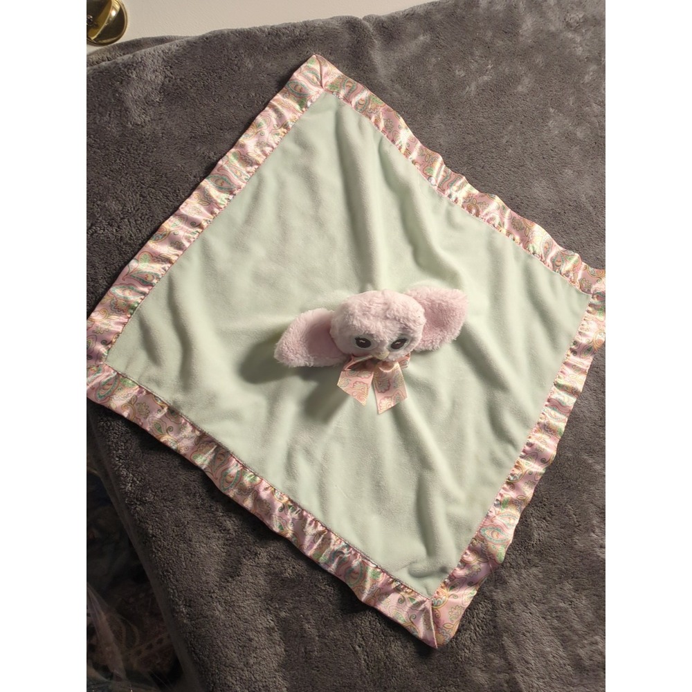 BEARINGTON Baby pink green paisley Owk Security Blanket Lovey